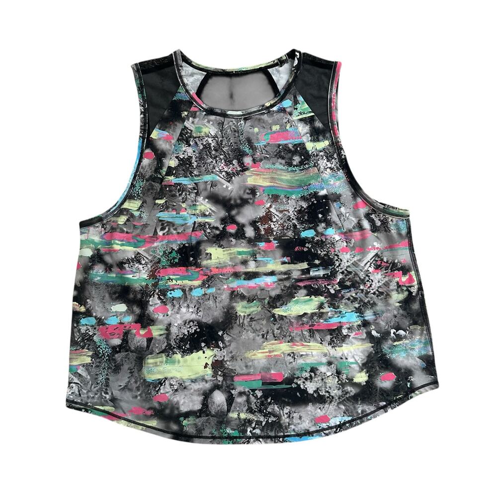 Lululemon Sculpt cropped gray & multicolor pattern tank top - Picture 10 of 10